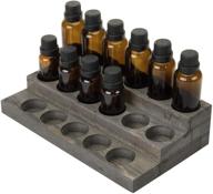 🏺 stylish 3-tier vintage grey wood display stand for 17-bottle essential oil collection - mygift logo