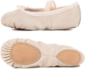 img 2 attached to 👧 Nexete Leather Split Sole Slipper Toddler Girls' Shoes: Stylish and Comfortable Flats for Little Feet