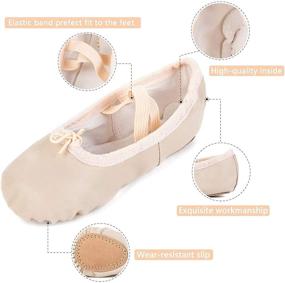 img 3 attached to 👧 Nexete Leather Split Sole Slipper Toddler Girls' Shoes: Stylish and Comfortable Flats for Little Feet