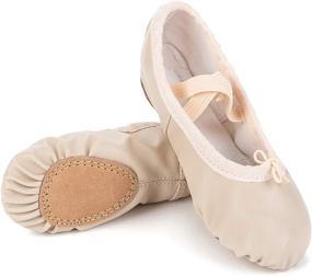 img 4 attached to 👧 Nexete Leather Split Sole Slipper Toddler Girls' Shoes: Stylish and Comfortable Flats for Little Feet