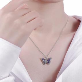 img 1 attached to 🦋 S925 Sterling Silver Butterfly Birthstone Pendant Necklace for Women and Girls - Premium Cubic Zirconia Jewelry - Perfect Mother's Day, Christmas, and Birthday Gifts