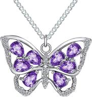 🦋 s925 sterling silver butterfly birthstone pendant necklace for women and girls - premium cubic zirconia jewelry - perfect mother's day, christmas, and birthday gifts logo