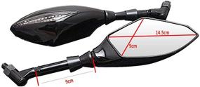 img 3 attached to 🏍️ OKSTNO Universal Motorcycle Indicator 10mm 8mm Rear View Side Mirrors with Integrated LED Turn Signals Ideal for Street Bikes, Cruiser Scooters