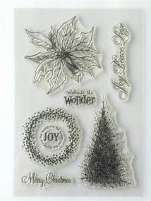 img 1 attached to 🎄 MaGuo Christmas Clear Stamps: Wreath, Pine Tree, Joy, Peace, Love - Ideal for Paper Crafts, Card Making, Decorations, and DIY Scrapbooking!