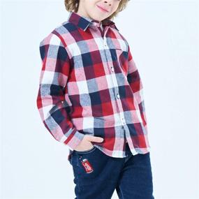 img 1 attached to Premium Little Boys' Flannel Shirts: Amasslove Clothing Collection for Tops, Tees & Shirts