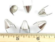 💅 100 pcs nailheads spots studs steel with nickel finish - round cone-shaped 1/2"; 2 prong design logo