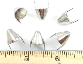 img 1 attached to 💅 100 Pcs Nailheads Spots Studs Steel with Nickel Finish - Round Cone-Shaped 1/2"; 2 Prong Design