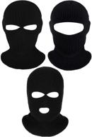 adult winter balaclava face covering - knit full face cover, thermal ski mask logo