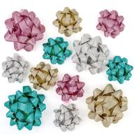 🎁 gift bow assortment - glitter gold, silver, rose gold, turquoise - ideal for birthday, wedding, christmas, baby shower, bridal showers - pack of 12 by wrapaholic logo