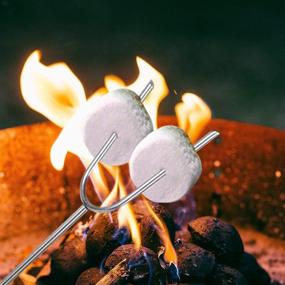 img 2 attached to 🔥 32-Inch Telescoping Stainless Steel Smores Skewers: FcYuhua Marshmallow Roasting Sticks - Ideal for BBQ, Camping and Campfire Grilling