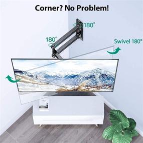 img 3 attached to 📺 Versatile Swivel Tilt Arm TV Wall Mount Bracket for 13-55 Inch LCD LED OLED Flat Curved Screens up to 66lbs Max VESA 400x400mm - Ideal for Single Stud Installation by ERGO-INNOVATE