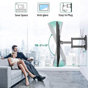 img 2 attached to 📺 Versatile Swivel Tilt Arm TV Wall Mount Bracket for 13-55 Inch LCD LED OLED Flat Curved Screens up to 66lbs Max VESA 400x400mm - Ideal for Single Stud Installation by ERGO-INNOVATE