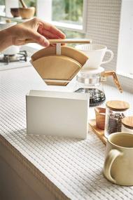 img 2 attached to 🏠 Stylish Yamazaki Home Tosca Wood-Accent Coffee Filter Case: Organize & Store in the Kitchen