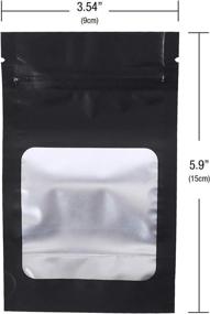 img 2 attached to 🛍️ Mylar Bags 100-Pack - Stand Up Resealable & Smell Proof Pouches | With Window (3.5" x 5.9")