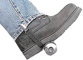 img 3 attached to 👖 Fully Adjustable Black Motorcycle Jeans Pant Leg Clamps Straps Clips Holder - 2 pcs Harley Davidson Pants Clip Holders for Ryder Stirrups, Motorcycle Shoes Boots & Pants