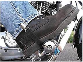 img 2 attached to 👖 Fully Adjustable Black Motorcycle Jeans Pant Leg Clamps Straps Clips Holder - 2 pcs Harley Davidson Pants Clip Holders for Ryder Stirrups, Motorcycle Shoes Boots & Pants