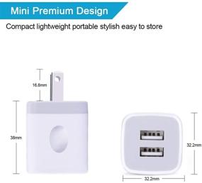 img 1 attached to USB настенное зарядное устройство, 5 штук 2,1A быстрое двойное портовое зарядное устройство для iPhone, Samsung Galaxy, LG - совместимо с iPhone 13/12/11 Pro Max, XR, 8, 7, 6, 6s, Samsung Galaxy S21/S20/S10/S9/S8 Plus, Note 9, LG G8