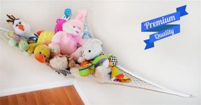 img 1 attached to 🧸 Optimize your Room Organization with the Durable and Easy-to-Install Stuffed Animal Toy Hammock - Includes E-Book and Storage Net for a Clean and Orderly Space