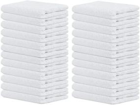 img 4 attached to 🛀 Terry Towels Salon White 24 Pack Hand Towels Set - 100% Cotton Saloon Towel - Ultra Soft, Absorbent, and Easy-to-Care - Gym, Spa, and Salon Use - 16 x 27 Inches - Maximum Softness and Durability