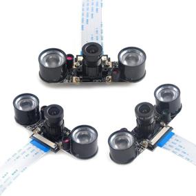 img 1 attached to 📷 MakerFocus Raspberry Pi 4 Camera: Night Vision, Adjustable-Focus, 5MP OV5647 Webcam for Video 1080p, compatible with Raspberry 3 B+/3B, with FFC Adapter Cables, Camera Mount