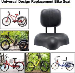 img 2 attached to 🚲 H&amp;ZT Universal Backrest Saddle, Wide 11.5&#34;x9.5&#34; Comfortable Bike Seat Cushion with Backrest, Soft Oversize Tricycle Saddle Replacement