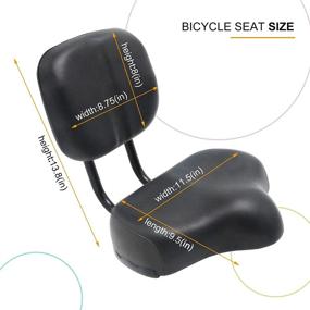 img 3 attached to 🚲 H&amp;ZT Universal Backrest Saddle, Wide 11.5&#34;x9.5&#34; Comfortable Bike Seat Cushion with Backrest, Soft Oversize Tricycle Saddle Replacement