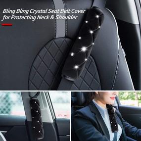 img 3 attached to 🚗 Enhance Comfort & Style with Surpassme 2PC Car Seat Belt Cover Pads - Blinged-out Crystal Diamond Shoulder Strap Covers for Ultimate Neck & Shoulder Protection