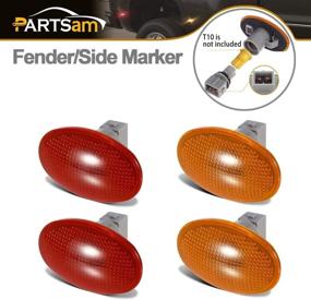 img 4 attached to 🚨 Partsam Dually Bed Fender Clearance Side Marker Lights Cover Lens with Sockets - Set of 2 Amber + 2 Red | Aftermarket Replacements Compatible with F350 F450 F550 99-10