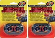 🌡️ zoo med (2 pack) analog dual thermometer and humidity gauge - affordable economy option logo