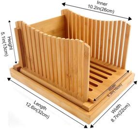 img 2 attached to 🍞 Compact Bamboo Bread Slicer with Crumb Catcher Tray - Adjustable Thickness Guide for Homemade Bread Slicing