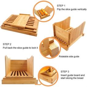 img 1 attached to 🍞 Compact Bamboo Bread Slicer with Crumb Catcher Tray - Adjustable Thickness Guide for Homemade Bread Slicing