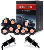 leadtops 10-pack diy 12v ultra thin 23mm eagle eye bulb fog tail drl daytime running lights yellow kit for car motorcycle - enhanced seo logo