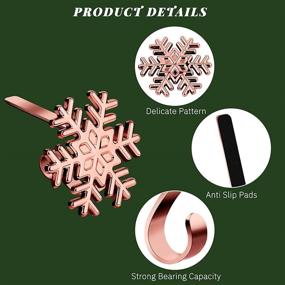 img 2 attached to 🧦 URATOT Set of 6 Rose Gold Christmas Stocking Holders for Mantle - Decorative Hooks for Christmas Party Decoration and Mantel Stockings