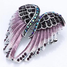 img 3 attached to 🦋 Stunning Szxc Guardian Angel Wings Brooches & Pendants - Dual-Purpose Women's Biker Jewelry