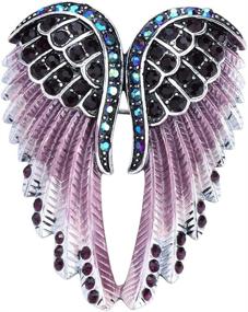 img 4 attached to 🦋 Stunning Szxc Guardian Angel Wings Brooches & Pendants - Dual-Purpose Women's Biker Jewelry