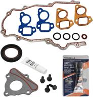 🔧 gen iii iv v ls camshaft thrust retainer plate gasket seal kit + timing cover gasket + water pump gaskets + crankshaft seal - fits 4.8 5.3l 6.0l 6.2l lsx ls1 lt1 l83 l86 l87 l84 lt4 lq4 lq9 ls2 ls3 logo