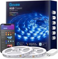 govee waterproof wifi led strip lights, 32.8ft smart led lights with alexa & google assistant compatibility, app controlled led lights for bedroom, party, eaves, 2 rolls of 16.4ft, etl certified adapter included логотип