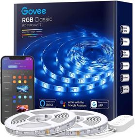 img 4 attached to Govee Waterproof WiFi LED Strip Lights, 32.8ft Smart LED Lights with Alexa & Google Assistant Compatibility, APP Controlled LED Lights for Bedroom, Party, Eaves, 2 Rolls of 16.4ft, ETL Certified Adapter Included