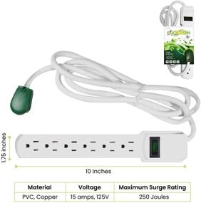 img 3 attached to 🌿 GoGreen Power GG-16106MS: 6 Outlet Surge Protector with 6' Cord – Efficient White Solution for Eco-conscious Consumers