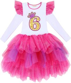 img 4 attached to 🦄 Unicorn Birthday Party Princess Girl Dresses - Long Sleeve Spring/Autumn Girls Outfits