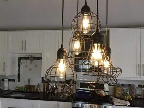 img 2 attached to 🏭 Dimmable Industrial Filament Chandeliers by Rolay