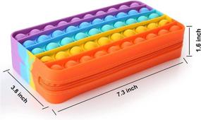 img 3 attached to Fidget Pencil Pen Case: Multi-functional Pop Bubble Silicone Bag for Stationery, Toys, and Office Organization