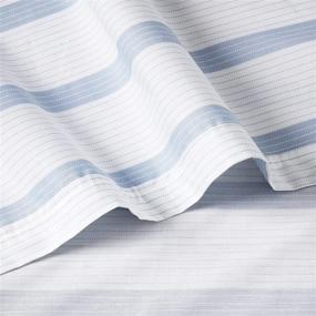 img 2 attached to Lacoste Archive Queen Sheet Set in Serene Zen Blue: Enhance Your Bedroom Décor with Luxury and Comfort