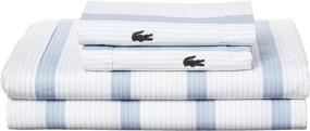 img 4 attached to Lacoste Archive Queen Sheet Set in Serene Zen Blue: Enhance Your Bedroom Décor with Luxury and Comfort