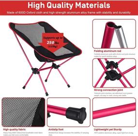 img 1 attached to 🏕️ 2-Pack Camping Chairs: MH Zone Backpacking Chairs - Portable, Compact, and Ultralight for Outdoor Folding, Hiking, and Beach - Includes Carry Bag