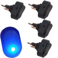 💡 waterproof led light on/off toggle switch for car, boat, marine, motorcycle - 12v 30a, pack of 4 (blue) logo