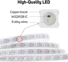 img 2 attached to 🌈 BTF-LIGHTING WS2812B ECO LED Strip: Chasing Effects, Addressable, Waterproof - Ideal for Bedroom DIY Projects.