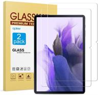 📱 [2-pack] apiker tempered glass screen protector for samsung galaxy tab s7 fe 5g 2021/galaxy tab s7 plus - scratch resistant, s pen compatible - 12.4-inch fe/tab s7+ logo