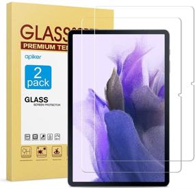 img 4 attached to 📱 [2-Pack] Apiker Tempered Glass Screen Protector for Samsung Galaxy Tab S7 FE 5G 2021/Galaxy Tab S7 Plus - Scratch Resistant, S Pen Compatible - 12.4-inch Fe/Tab S7+