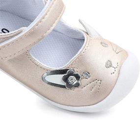 img 1 attached to Azalquat Bowknot Non Slip Princess Cat（Gold Girls' Shoes for Flats